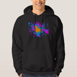 Corey Tiger 80er Retro Paint Spritzer (Multicolor) Hoodie