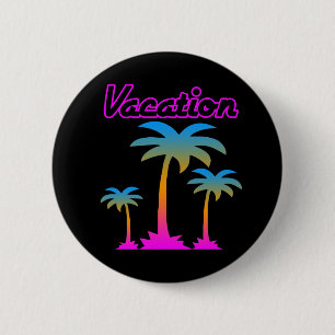 COREY TIGER-80er RETRO PALME-FERIEN-TROPEN Button
