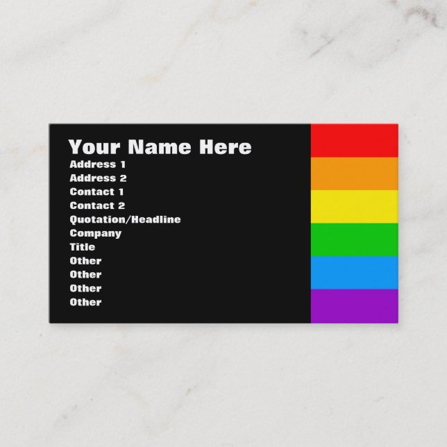 Corey Tiger 80er Retro Rainbow Visitenkarte (Vorderseite)