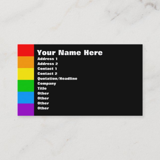 Corey Tiger 80er Retro Rainbow Visitenkarte (Vorderseite)