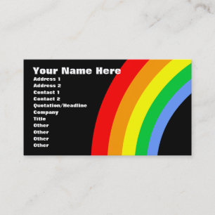 Corey Tiger 80er Retro Regenbogen Visitenkarte