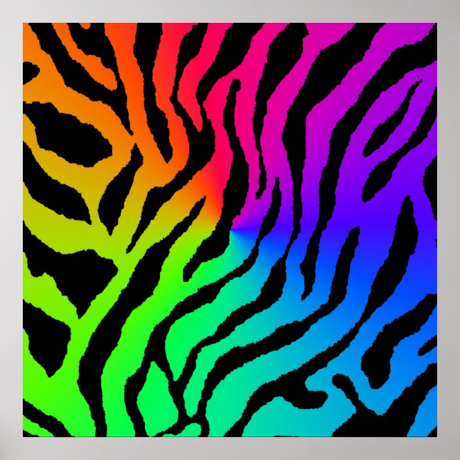 Corey Tiger 80er Retro Tiger Muster Poster (Vorne)