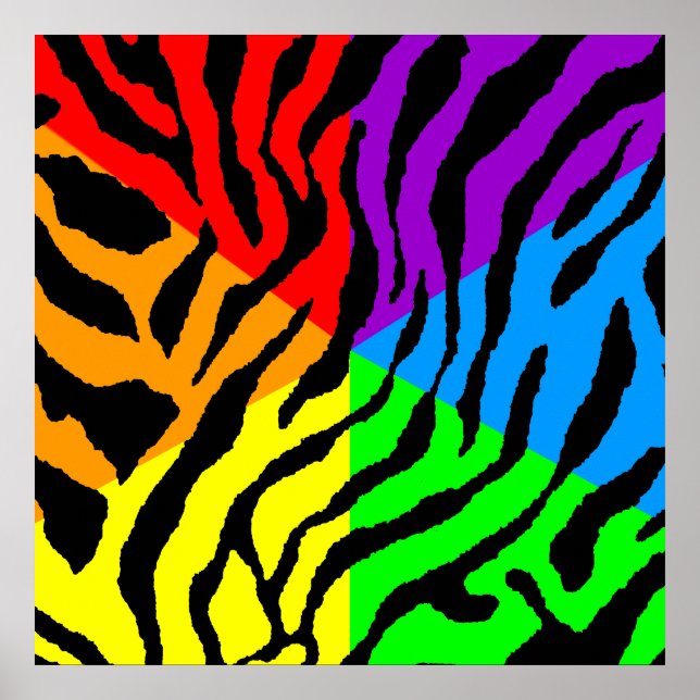 Corey Tiger 80er Retro Tiger Muster Poster (Vorne)