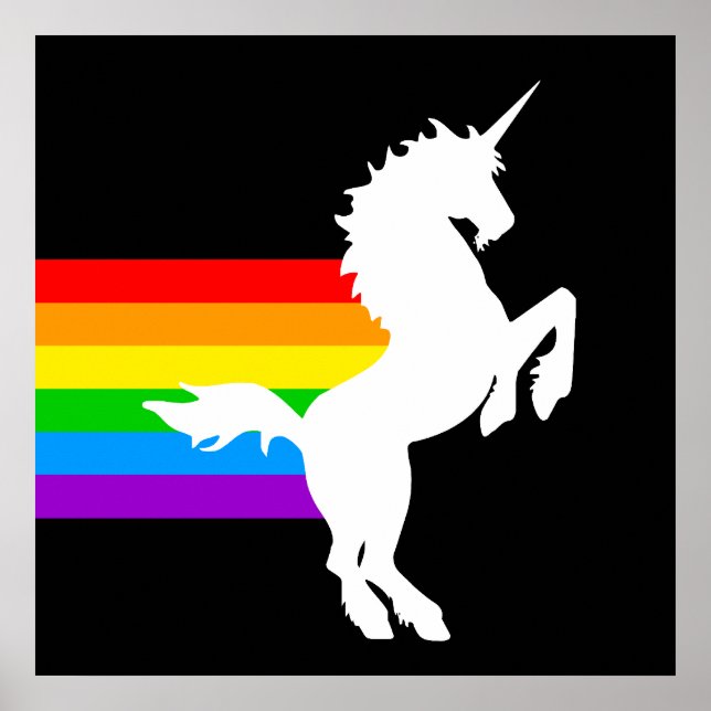 Corey Tiger 80er Retro Unicorn Rainbow Poster (Vorne)