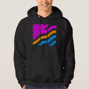 COREY TIGER '80er RETRO USA-FLAGGE NEON Hoodie