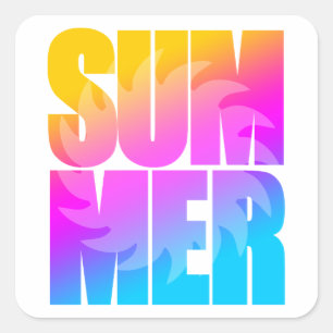 Corey Tiger 80er Sommer Sonne Quadratischer Aufkleber