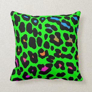 Corey Tiger 80er Vintag Neon Leopard Print Kissen