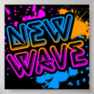 Corey Tiger 80er Vintag New Wave Neon Spritzer Poster