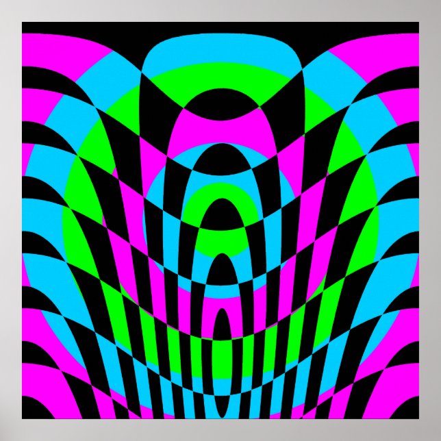 Corey Tiger 80er Vintag Op Art Poster (Vorne)
