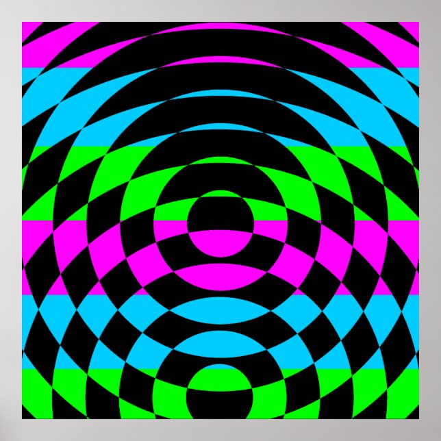 Corey Tiger 80er Vintag Op Art Poster (Vorne)
