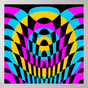 Corey Tiger 80er Vintag Op Art Poster