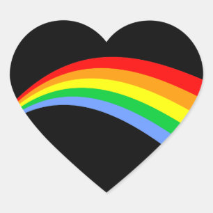 Corey Tiger 80er Vintag Style Rainbow Herz-Aufkleber