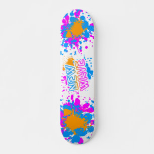 Corey Tiger 80er Vintage New Wave Neon Sprenkel Skateboard