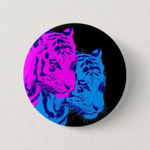 Corey Tiger 80er Vintage Twin Tigers Button