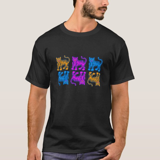 COREY TIGER 80's MULTI TIGER HORIZONTAL T-Shirt (Vorderseite)