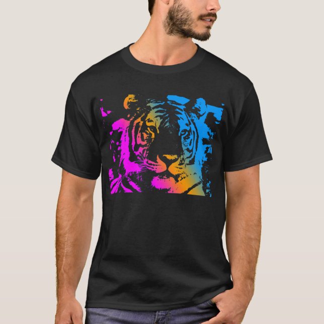 Corey Tiger 80's New Wave Tiger Face T-Shirt (Vorderseite)