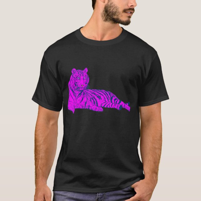COREY TIGER 80's PINK LOUNGE TIGER T-Shirt (Vorderseite)