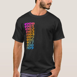 COREY TIGER-Achtzigerjahre ZAHLEN T-Shirt