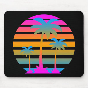 COREY TIGER-RETRO SONNENUNTERGANG-PALMEN MOUSEPAD