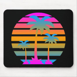 COREY TIGER RETRO SUNSET PALM BÄUME MOUSEPAD