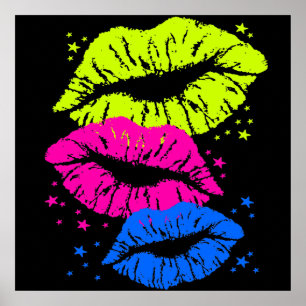 Corey Tiger Vintag Lips Stars (Multicolor) der 80e Poster