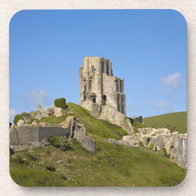 Corfe Castle, Corfe, Dorset, England Getränkeuntersetzer (Vorderseite)