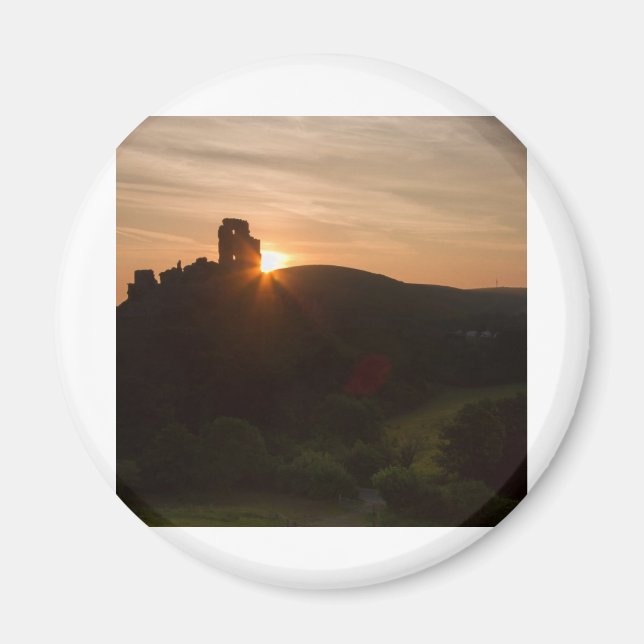 Corfe Castle Sunrise Magnet (Vorne)