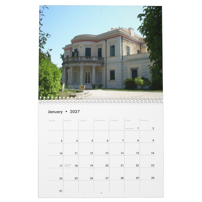 CORFU, Calendrier Mur GRÈCE (Jan 2027)