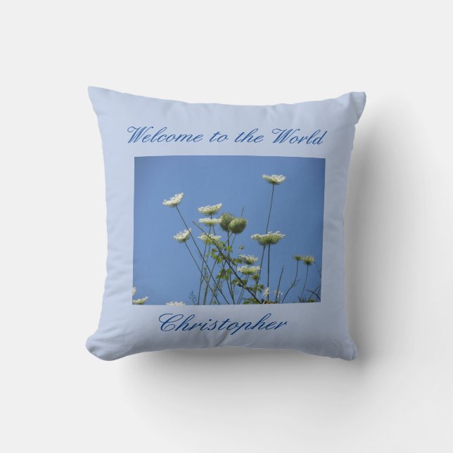 Corfu Cream Wildblumen Kinderzimmer Kissen (Vorderseite)