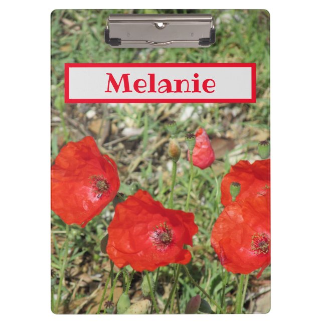 Corfu Red Poppies Klemmbrett (Vorderseite)