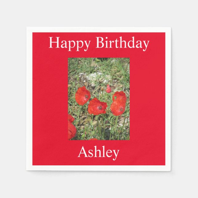 Corfu Red Poppies Serviette (Vorderseite)