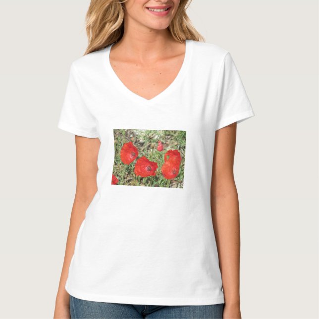 Corfu Red Poppies T-Shirt (Vorderseite)
