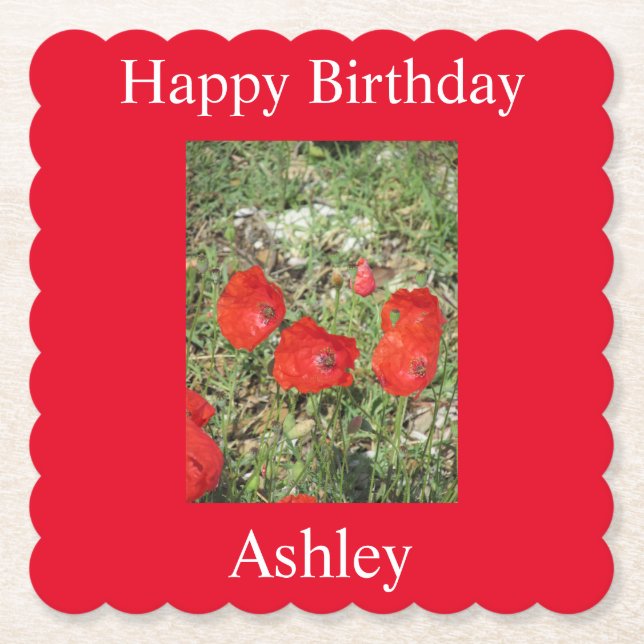 Corfu Red Poppies Untersetzer (Vorderseite)