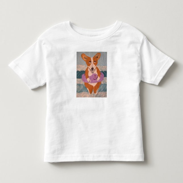 Corgi am Strand T-Shirt (Vorderseite)