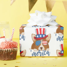 Corgi American Hat Patriotic US Flagge