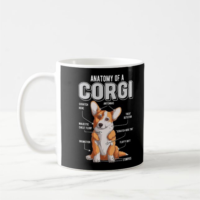 Corgi Anatomy Funny Dog Kaffeetasse (Links)
