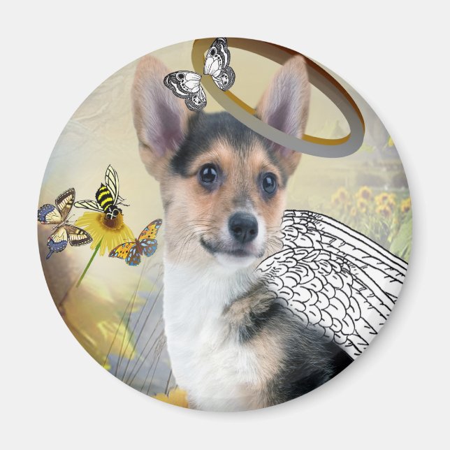 Corgi Angel Magnets Magnet (Vorne)