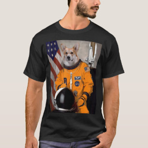 Corgi Astronaut Stolz Patriotisch T-Shirt
