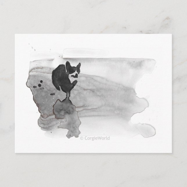 Corgi auf der Beach Postcard Postkarte (Vorderseite)