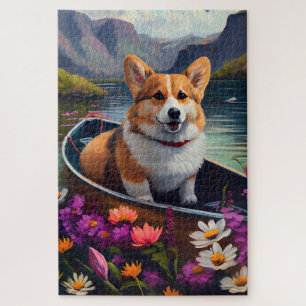 Corgi auf einem Paddle: Ein Landschaftliches Abent