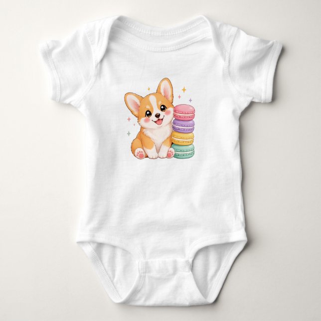 Corgi  baby strampler (Vorderseite)