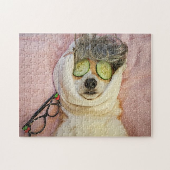 Corgi beim Wellness-Center-Puzzle (Horizontal)