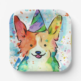 Corgi Birthday Party Pappteller