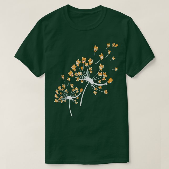 Corgi Blume Fly Dandelion T-Shirt (Design vorne)