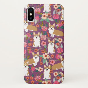 Corgi BlumeniPhone Fall - lila Case-Mate iPhone Hülle