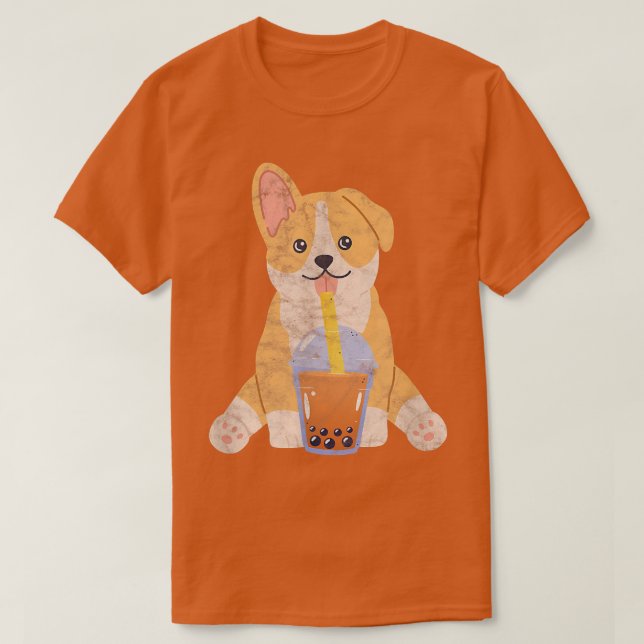 Corgi Boba Bubble Teezeremonie Tee Kawaii Anime Do (Design vorne)