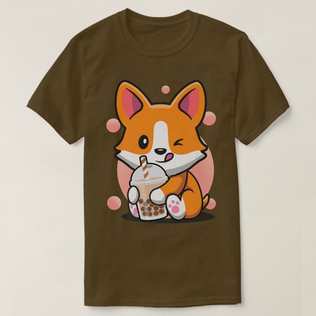 Corgi Boba Tea Funny Puppy Drink Bubble Tee Dog (Design vorne)