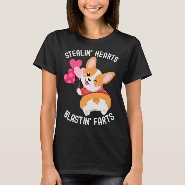 Corgi Breakin Hearts Blastin Farts Valentines Day  T-Shirt (Vorderseite)