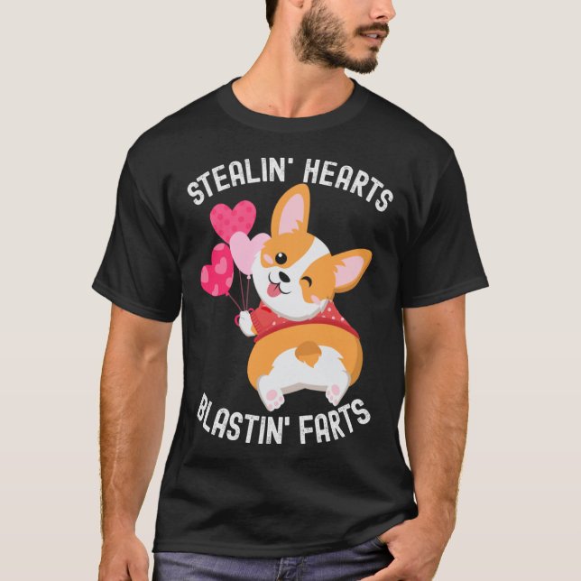 Corgi Breakin Hearts Blastin Farts Valentines Day  T-Shirt (Vorderseite)