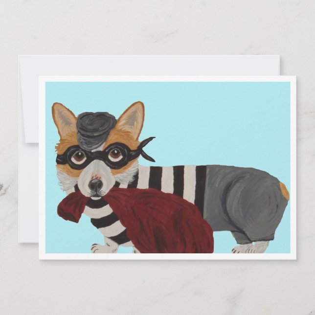 Corgi Burglar Invitation (Devant)